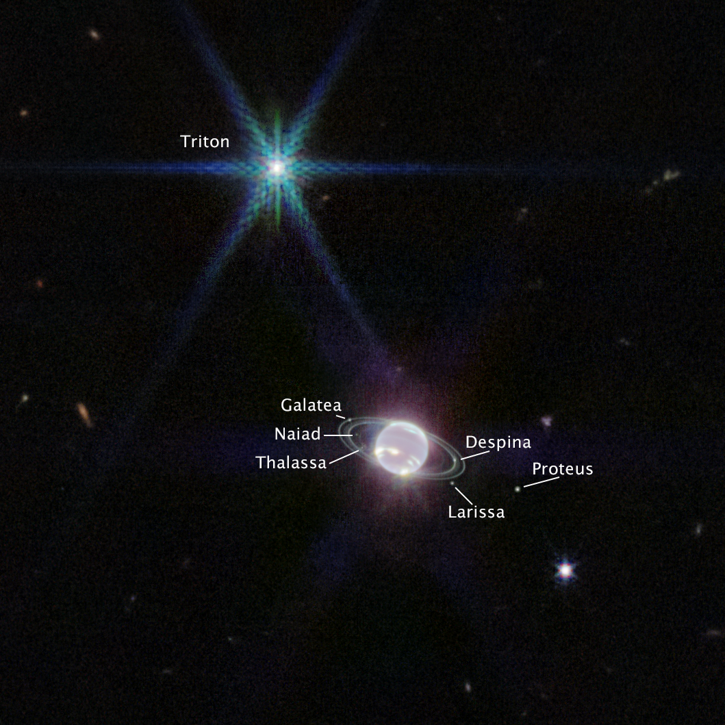 new webb image of Neptune rings